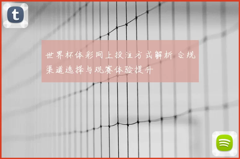 世界杯体彩网上投注方式解析 合规渠道选择与观赛体验提升